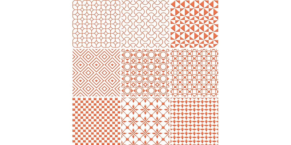 Orange On Basic White 馬賽克 - SELECTION 繽紛幾何