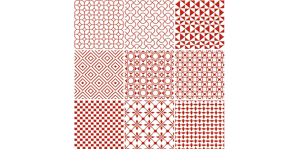 Red On Basic White 馬賽克 - SELECTION 繽紛幾何