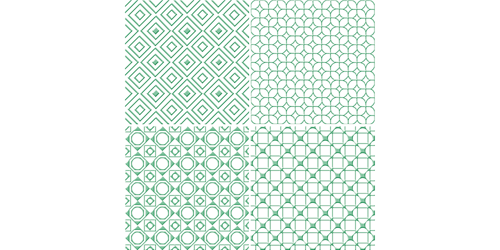Green On Basic White 馬賽克 - SELECTION 繽紛幾何