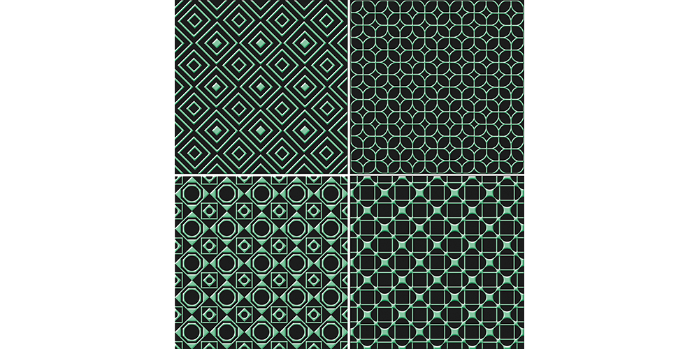 Green On Basic Black 馬賽克 - SELECTION 繽紛幾何