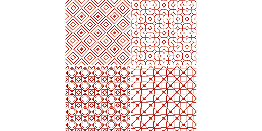 Red On Basic White 馬賽克 - SELECTION 繽紛幾何