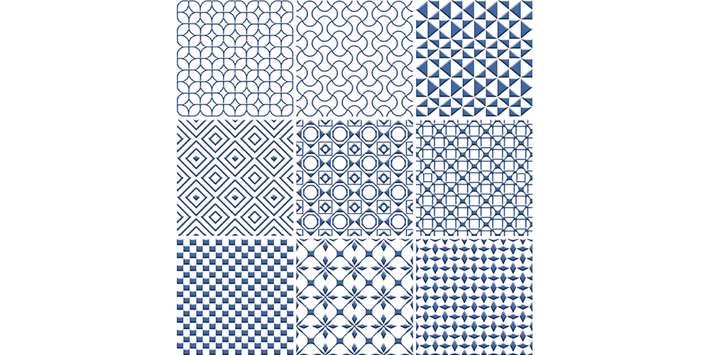 Blue On Basic White 馬賽克 - SELECTION 繽紛幾何