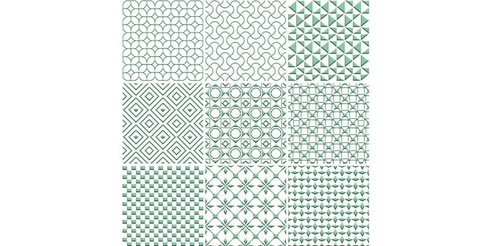 Green On Basic White 馬賽克 - SELECTION 繽紛幾何